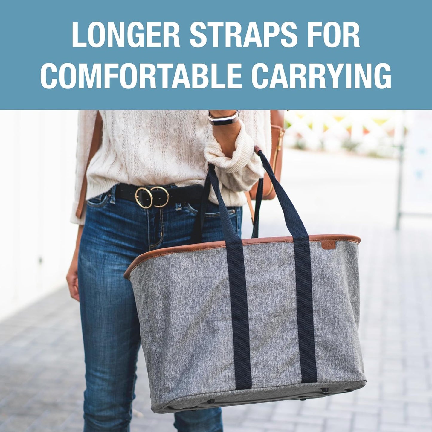 Ecobasket Reusable Grocery Tote - Collapsible Storage Shopping Organizer - Heavy Duty Utility Bag Home