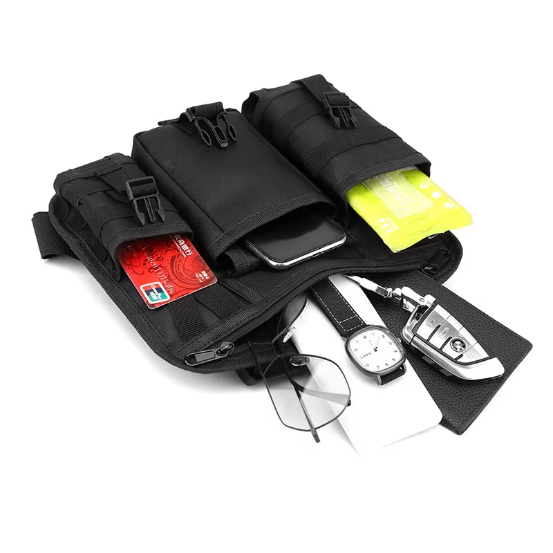 Reflective Design Chest Rig Bag Wear-Resistant Tactical Vest Bag Multiple Pockets Students Chest Bag Hip-Hop Streetwear Backpack