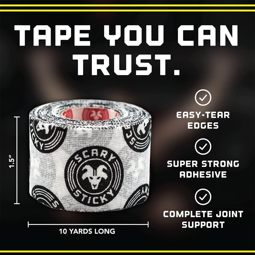Scary Sticky Premium Athletic Tape | Weightlifting Tape | Thumb Tape for Hook Grip – Sticks with You through the Toughest Fitness Workouts and Lifts