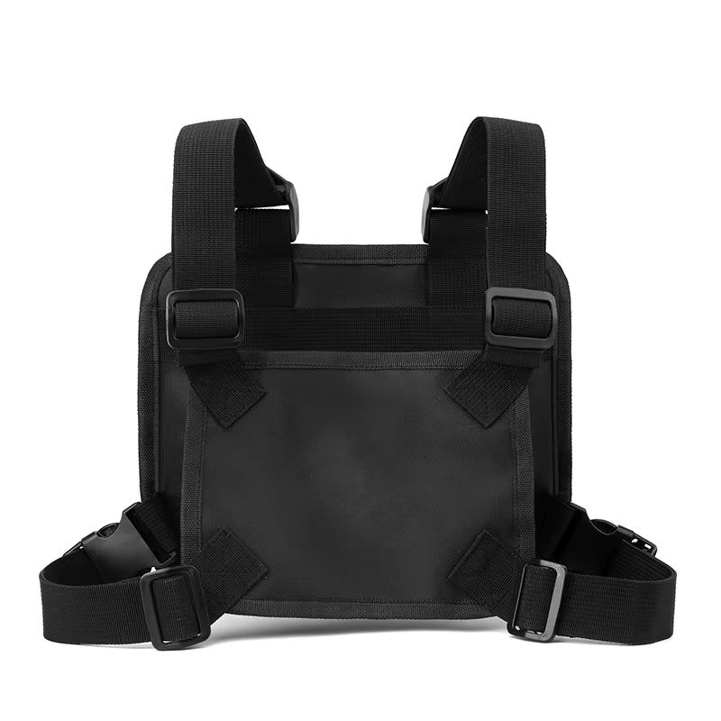 Reflective Design Chest Rig Bag Wear-Resistant Tactical Vest Bag Multiple Pockets Students Chest Bag Hip-Hop Streetwear Backpack