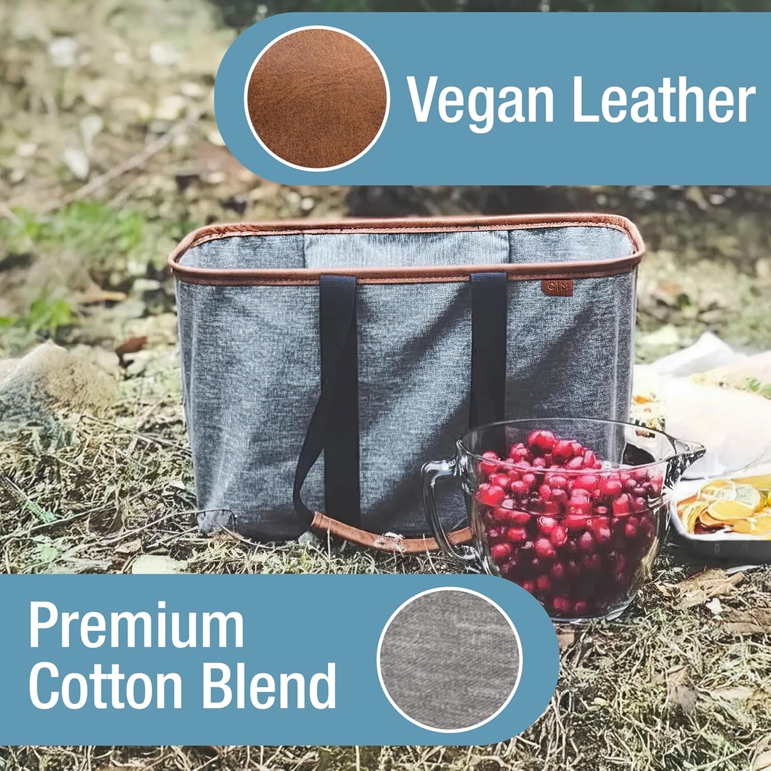 Ecobasket Reusable Grocery Tote - Collapsible Storage Shopping Organizer - Heavy Duty Utility Bag Home