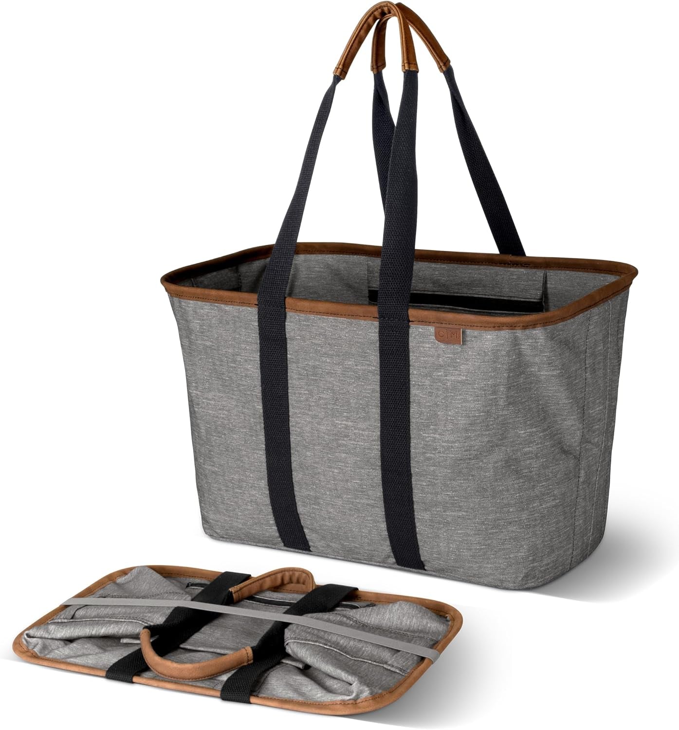 Ecobasket Reusable Grocery Tote - Collapsible Storage Shopping Organizer - Heavy Duty Utility Bag Home