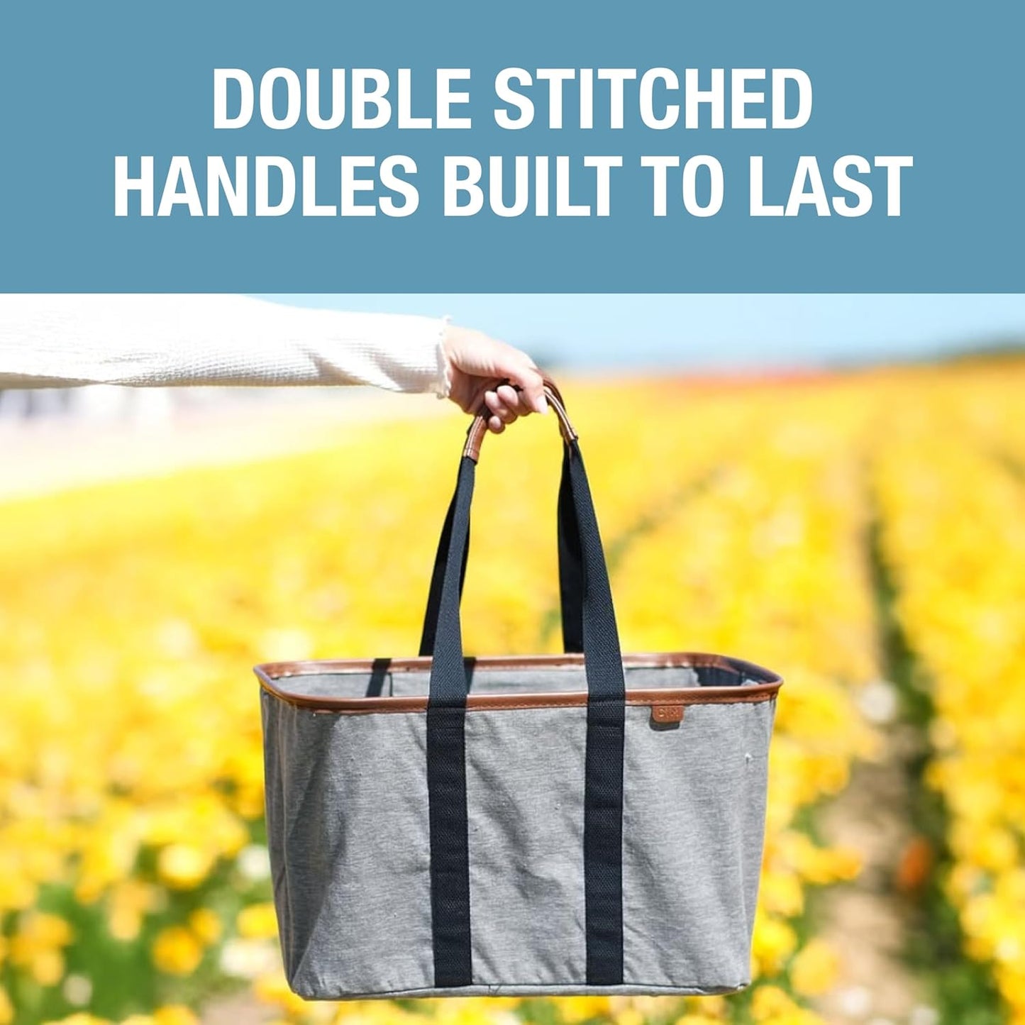 Ecobasket Reusable Grocery Tote - Collapsible Storage Shopping Organizer - Heavy Duty Utility Bag Home